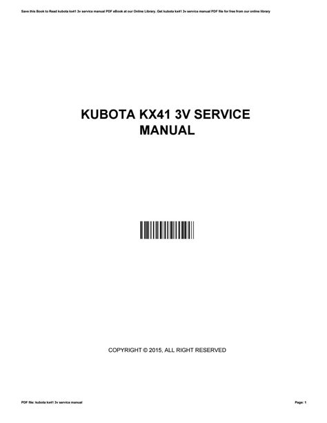 kubota kx41 3v service manual